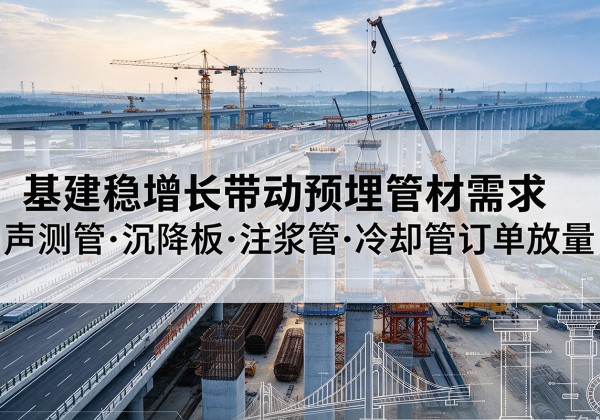 彭阳基建稳增长带动预埋监测管材需求，声测管、沉降板、注浆管订单持续放量